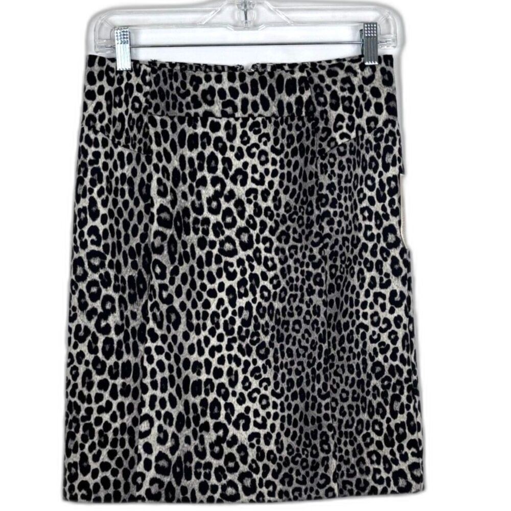MICHAEL Michael Kors Leopard Print Pencil Skirt NWT Black Gray Knit Stretch Sz S